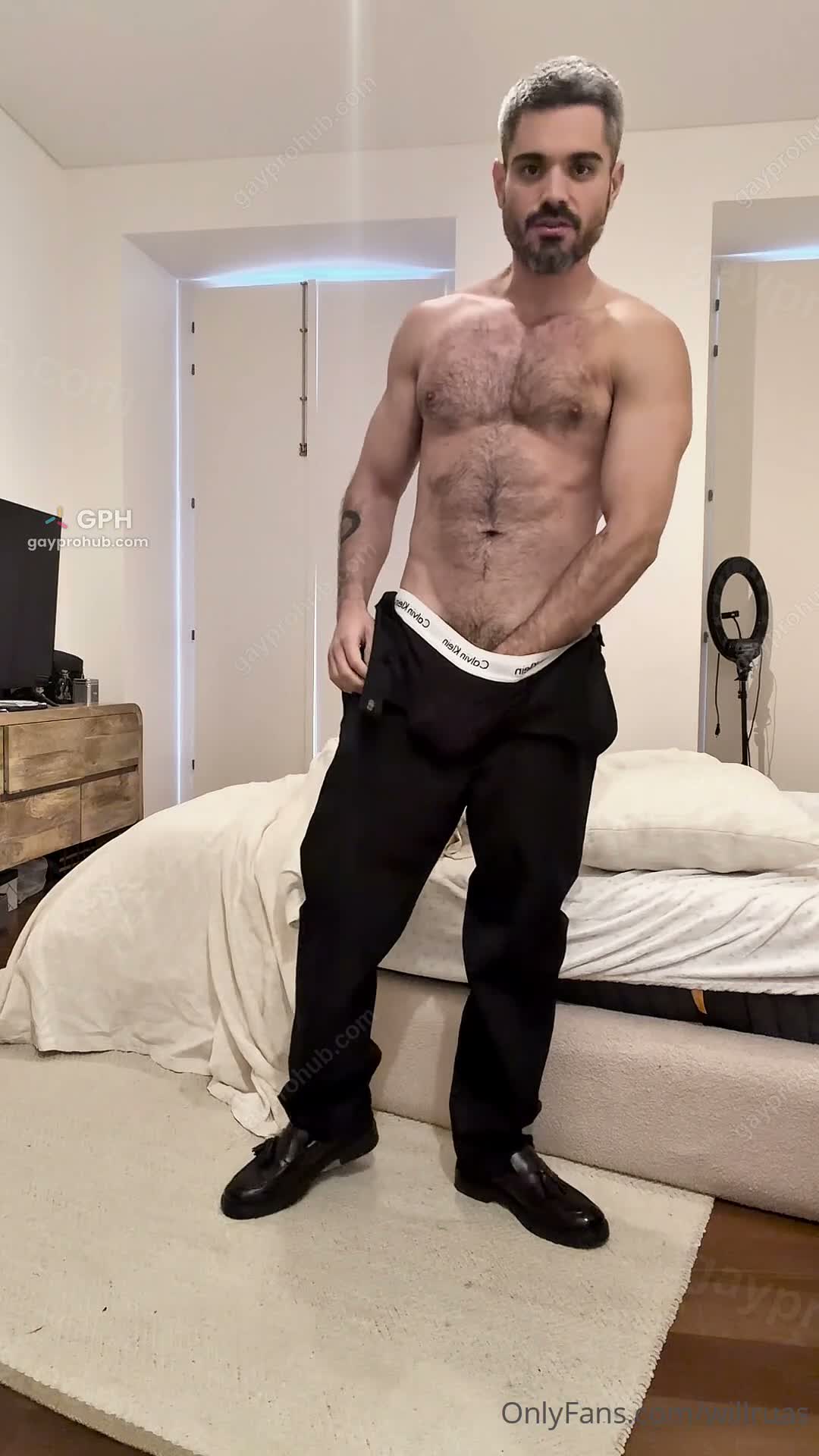 William Ruas strips out of formals and plays with a dildo